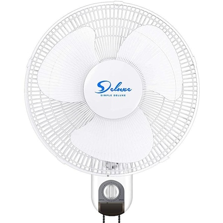 Ipower Simple Deluxe Heavy Duty Quiet Stainless 16-Inch Basic Wall Mount Oscillating Fan HIFANXWALLBASIC16
